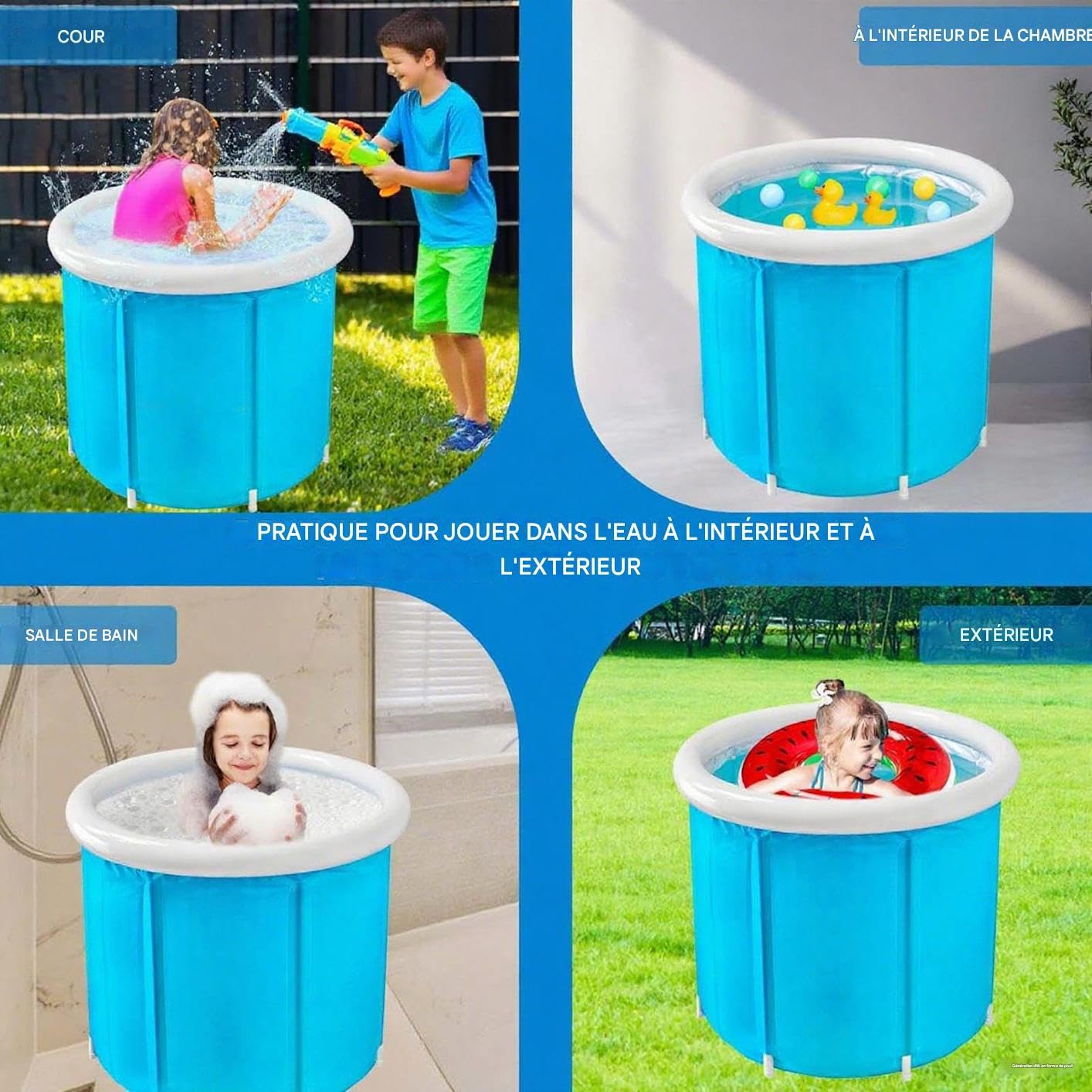 Przenośna Wanna Z Pompą Powietrza I Nadmuchiwanym Koszem | Wanna z Prysznicem Stołym Dla Dorosłych Wewnątrz i Zewnątrz Dom Łazienka Siłownia Kemping SPA
