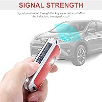 Vista 5 de Compatible con funda para llavero Mazda con llavero de cuero de cristal de protección de 360 grados, Model1-rojo