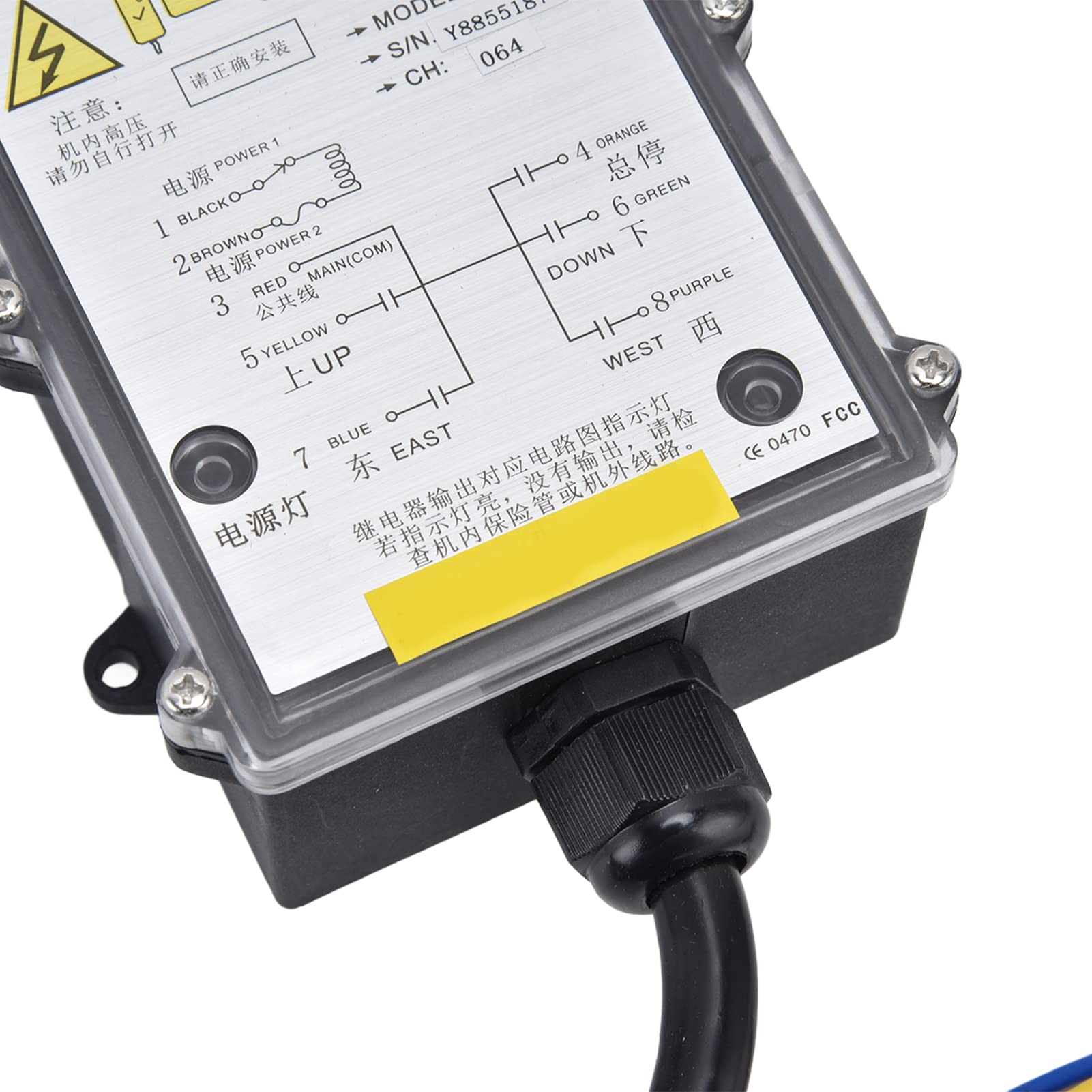 Control Remoto por Radio Industrial, Botón de Parada Y Arranque Control Remoto Industrial de la Grúa de Elevación de 2 Llaves, Control Remoto Inalámbrico de la Grúa(AC 380V)