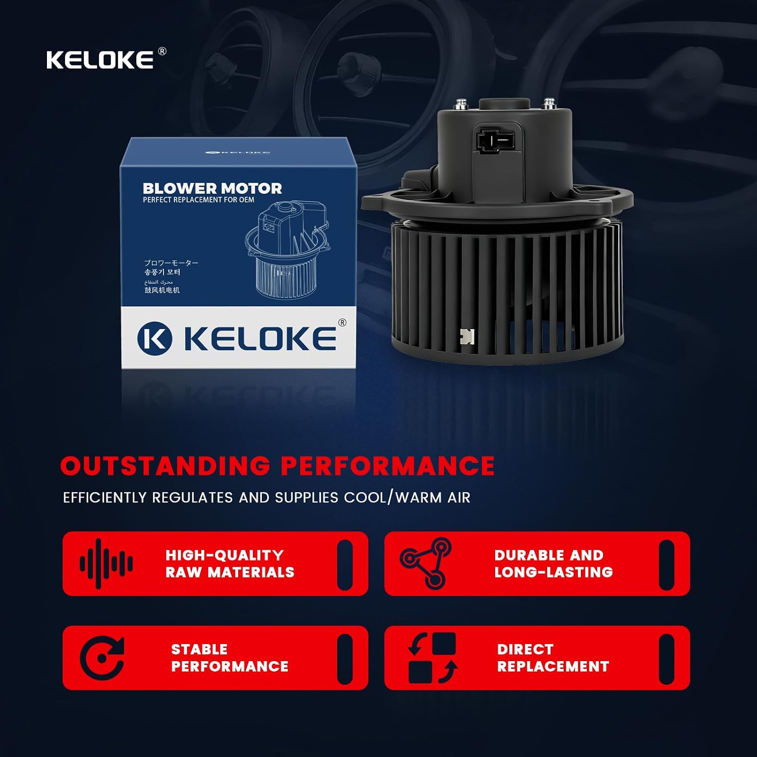 KELOKE Front HVAC Heater Blower Motor Fan Compatible with Hyundai Accent 2003-2006, Azera 2006-2011, Entourage 2007-2008, Sonata 2006-2010, Tucson 2006-2009 & Kia Optima 2007-2010, Replace# 700133