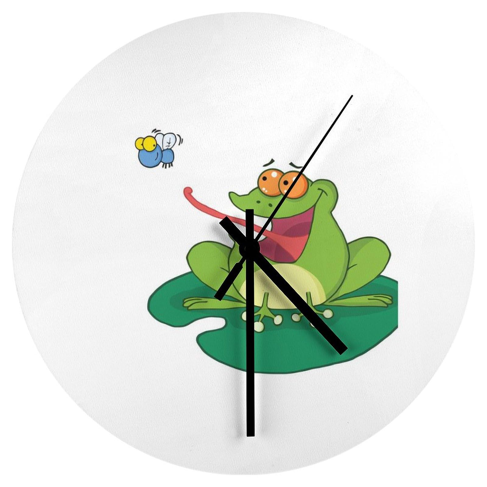 Horloge murale sans echelle motif grenouilles pour la cuisine ou le salon