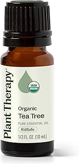 Plant Therapy USDA Certified Organic Tea Tree (Melaleuca) Essential Oil. 100% Pure, Undiluted, Therapeutic Grade. 10 ml (1/3 oz).