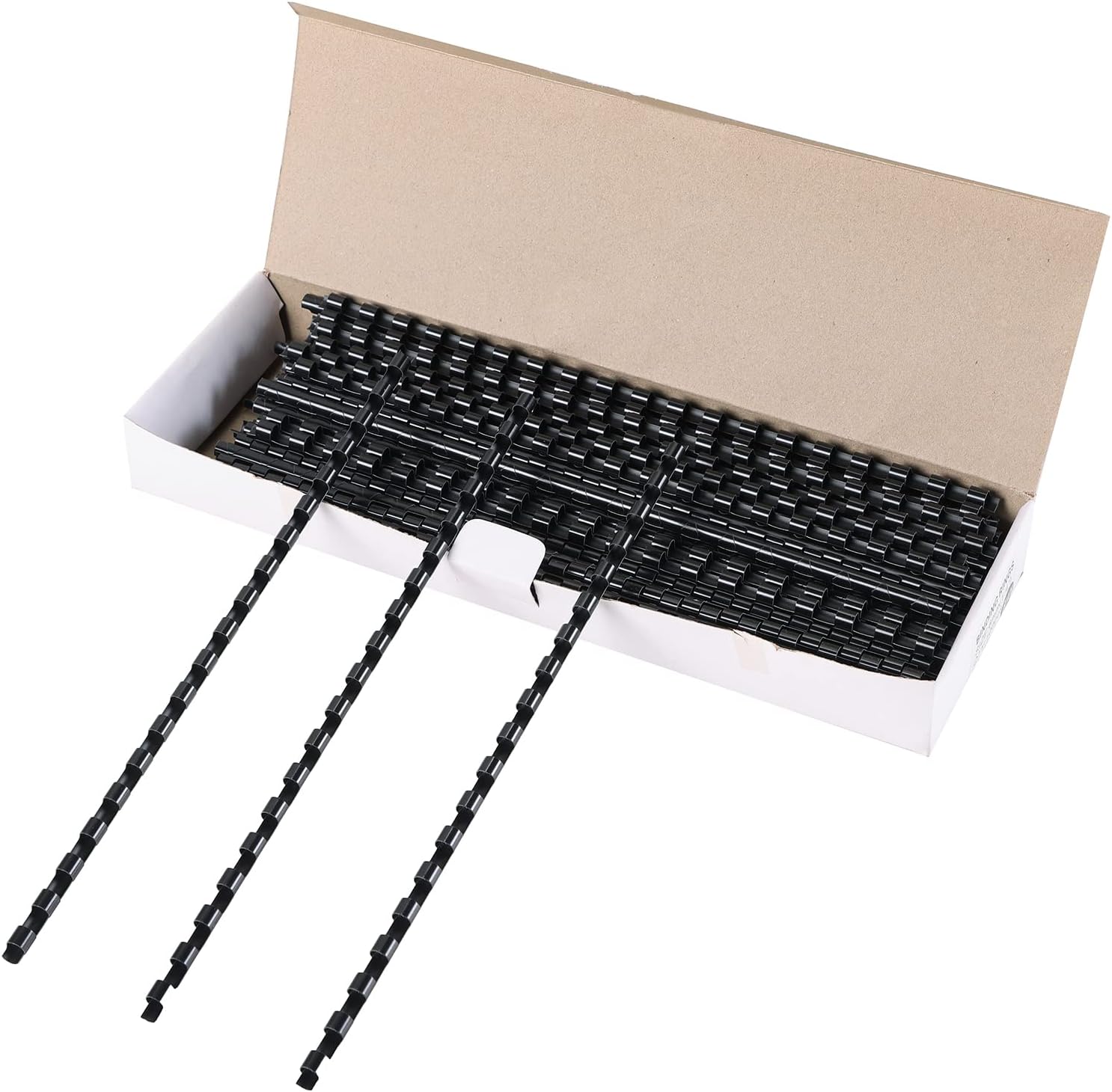 MYFULLY 100 Pack 19 Ring Plastic Comb Binding Spines 1/4 Inch