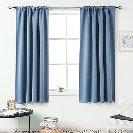 Amazon.com: Dusty Blue Blackout Curtains for Living Room - 63 Inch ...