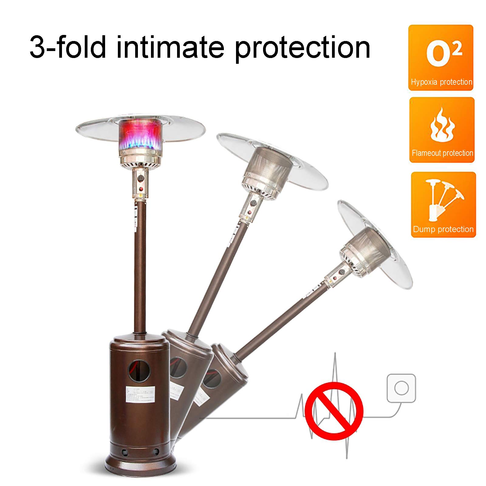 fungo riscaldante per esterno Riscaldatore Per Patio Esterno, Riscaldatore A Propano Commerciale Portatile 45000BTU, 88 Pollici Da Pavimento Con Ruota Per Matrimoni In Giardino, Feste