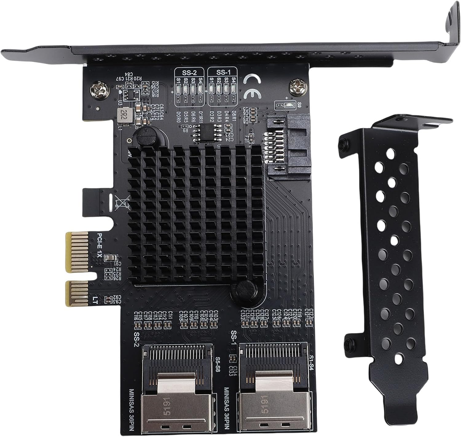 EBTOOLS PCIe to Serial ATA Adapter, 2 Port SFF8087 to 9 Ports Expansion Card with RTL9101 Chip, for NAS Desktop Server 10 11