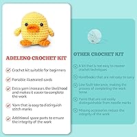 Vista 5 de Adeleno Kit de ganchillo para principiantes, kit de ganchillo para principiantes con video tutorial paso a paso, tarjetas ilustradas más