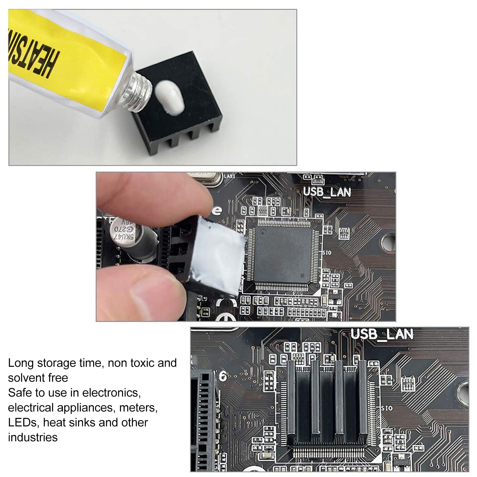 Thermisch Geleidend Siliconenvet – Koelpasta 3/7/15g, Voor CPU, GPU, IC-processor, Met Hoge Thermische Geleidbaarheid En Isolatie