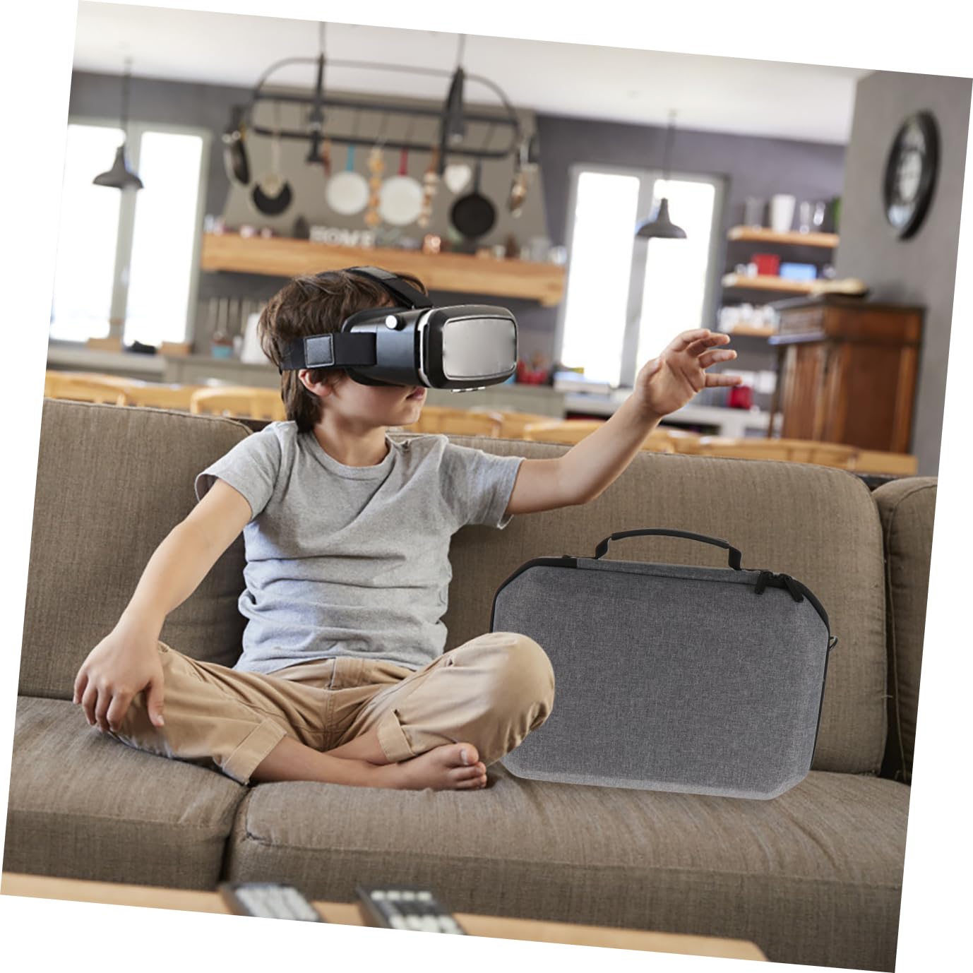 Homoyoyo Estuche para 2 Gafas De Realidad Virtual con Bolsa De Almacenamiento De Eva: Diseño De Estuche Antigolpes para Viajes De Compañeros De Trabajo