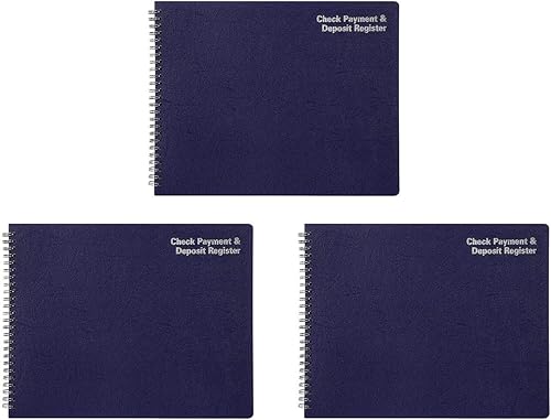 Adams Registro de pago y depósito 8-12 x 11 pulgadas 44 páginas AFR60 blanco paquete de 3