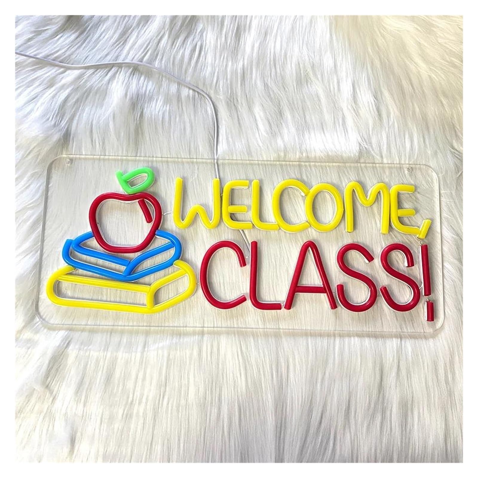 Insegna al per neon a LED Welcome Class utilizzata per l'ingresso del negozio, per il funzionamento e la decorazione murale club 18cmх42cm