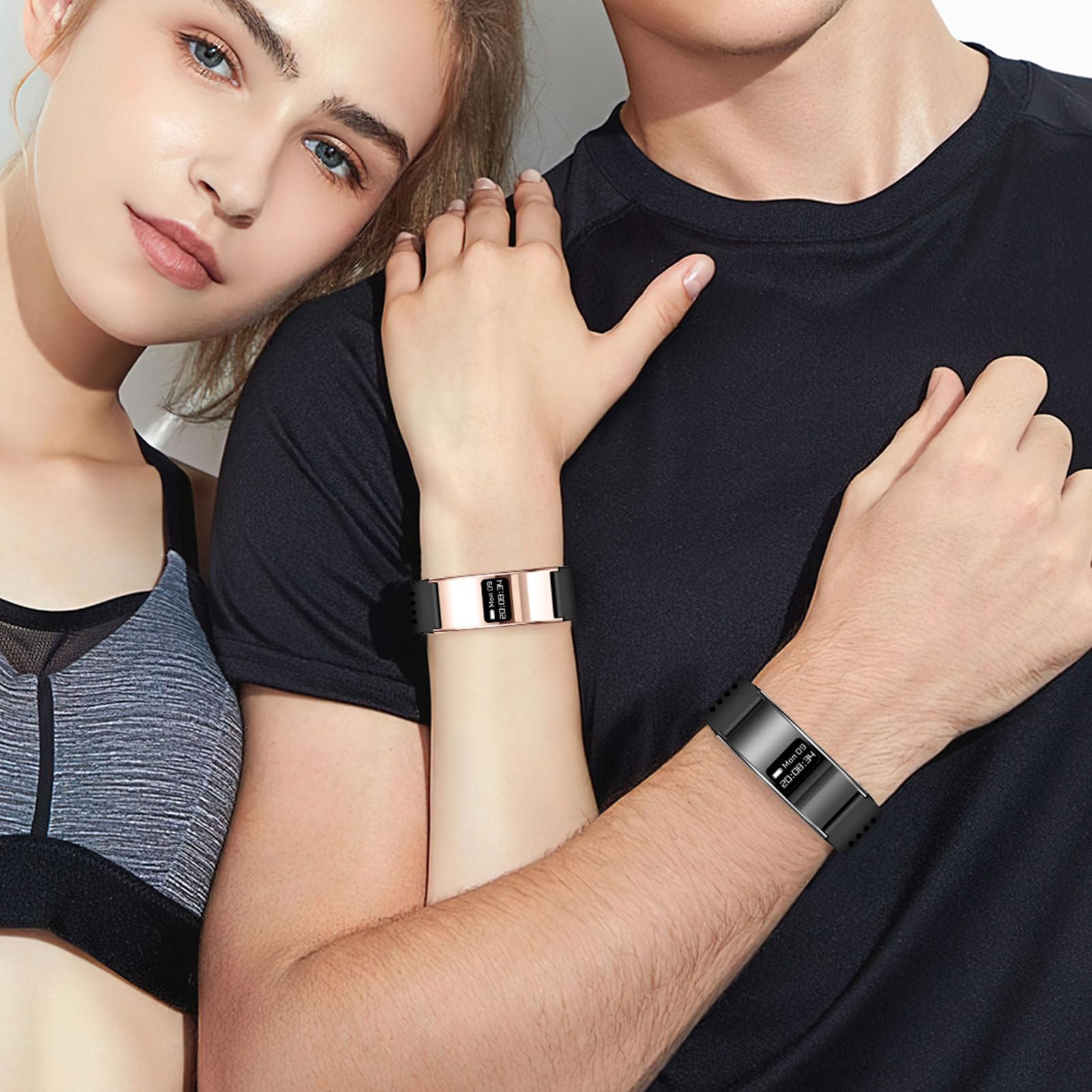 Annadue Braccialetto Intelligente Sottile per Uomo e Donna, Bluetooth 5.3, Impermeabile IPX8, con Diverse modalità Sportive, Notifica di Chiamata e Analisi del Sonno per L'uso quo (GOLD)