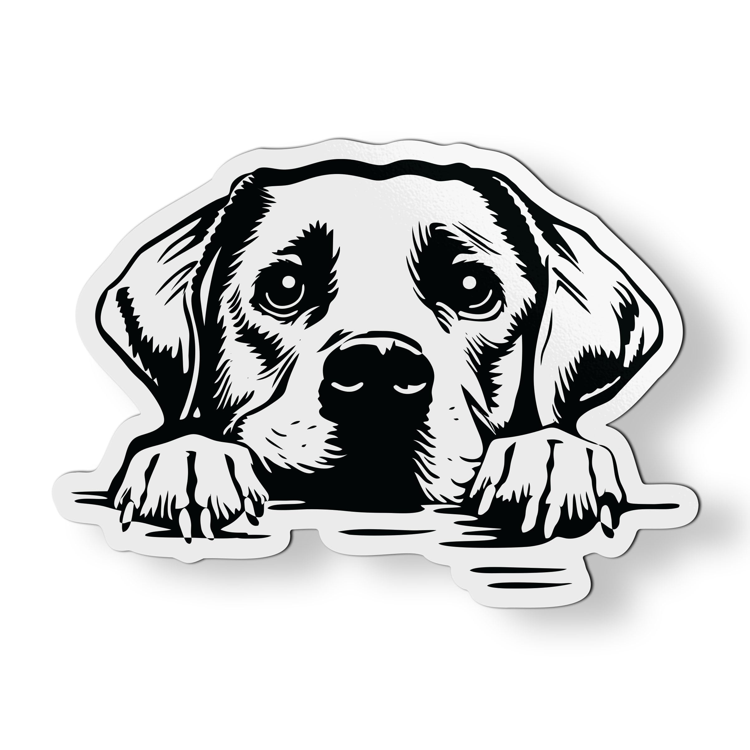 Labrador Retriever Dog Peeking Magnet - Car Fridge Locker - 3.5"