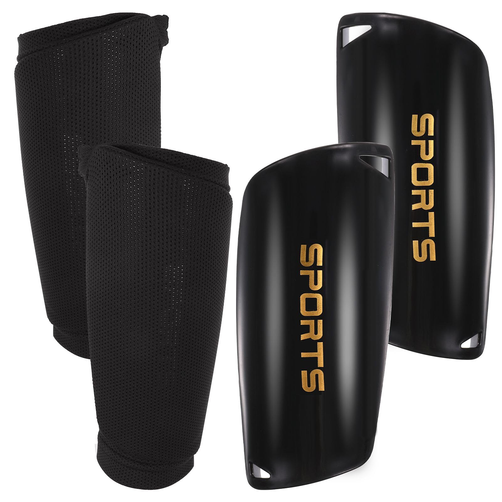 Fuyamp Kids Shin Pads with with Calf Sleeves & Shin Pad Straps & Guard Straps,3 in 1 Football Shin Guards Set Soccer Protective Equipment for Kids, Teens & Adults, boys & girls.