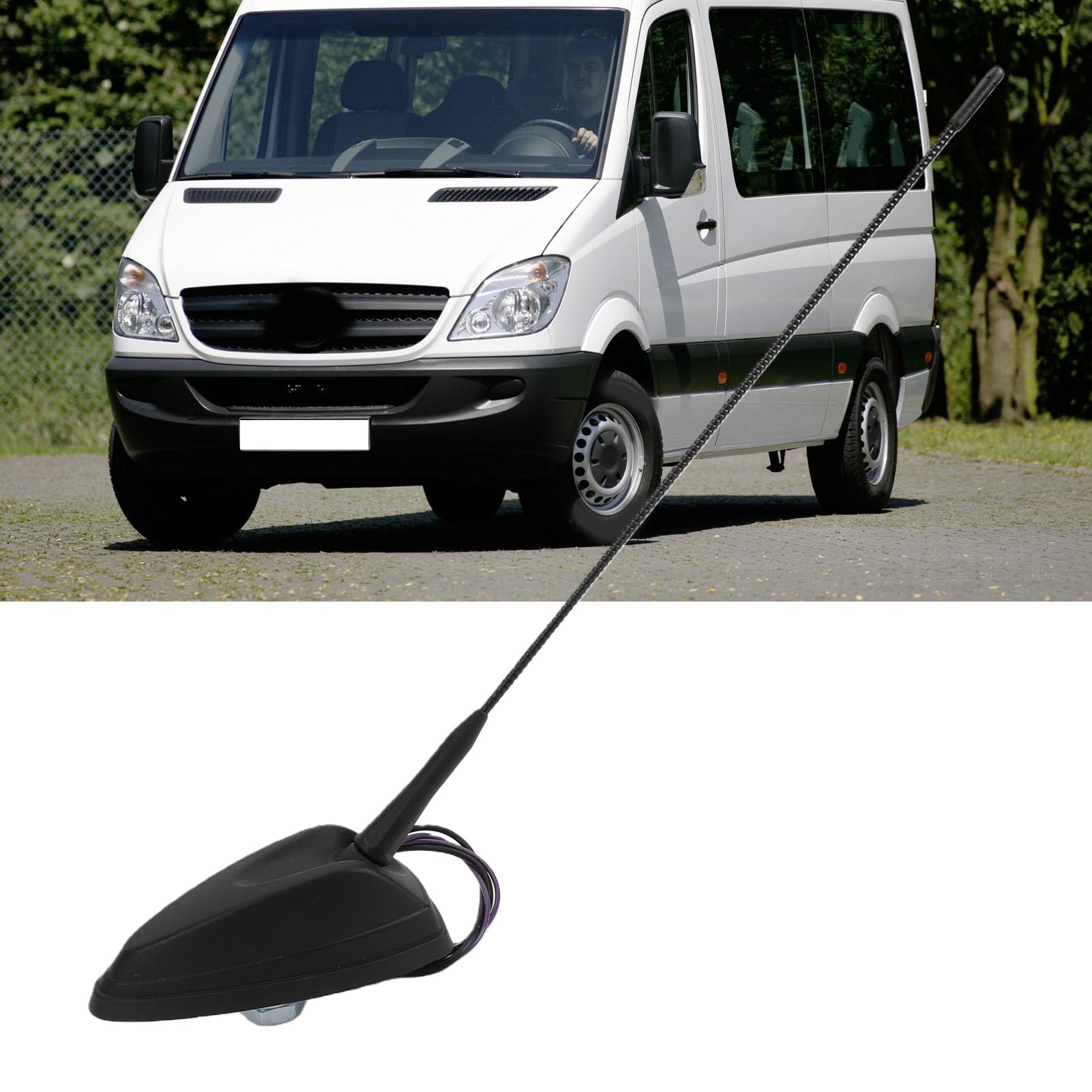Akozon Antenna AM FM per Montaggio Sul Tetto A9068200475, Gruppo Albero Antenna Autoradio con Base di Ricambio per Sprinter 2006 2018
