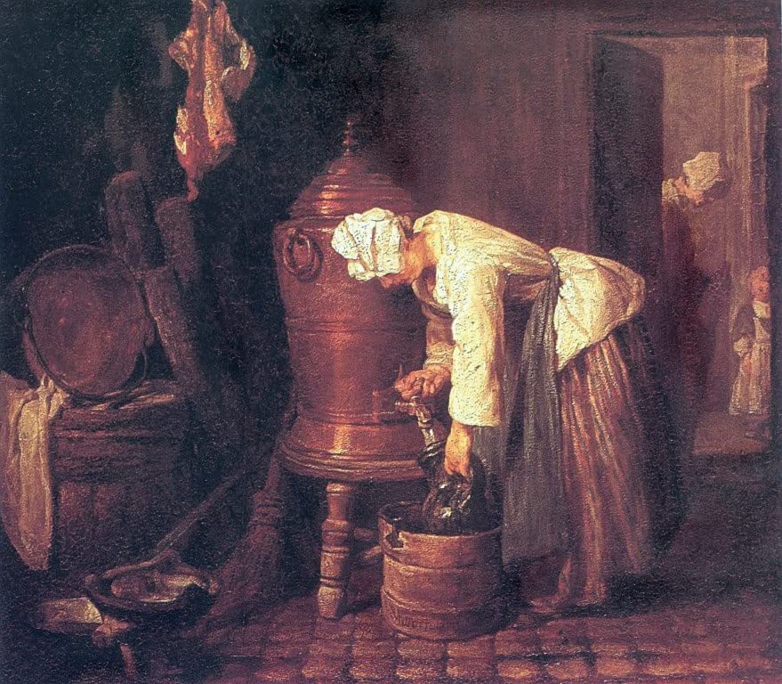 Art Reproduction Femme à la citerne d'eau Chardin affiche toile haut de gamme