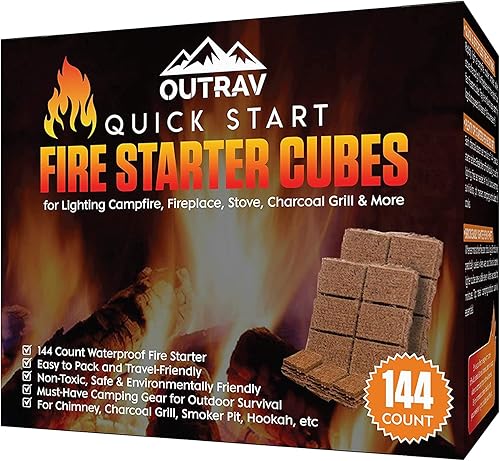Outrav Cubos de iniciación de fuego, cuadrados de carbón de 144 quilates para encender chimenea, estufa de leña, parrilla, fogata, asador de disponible en Yaxa Colombia