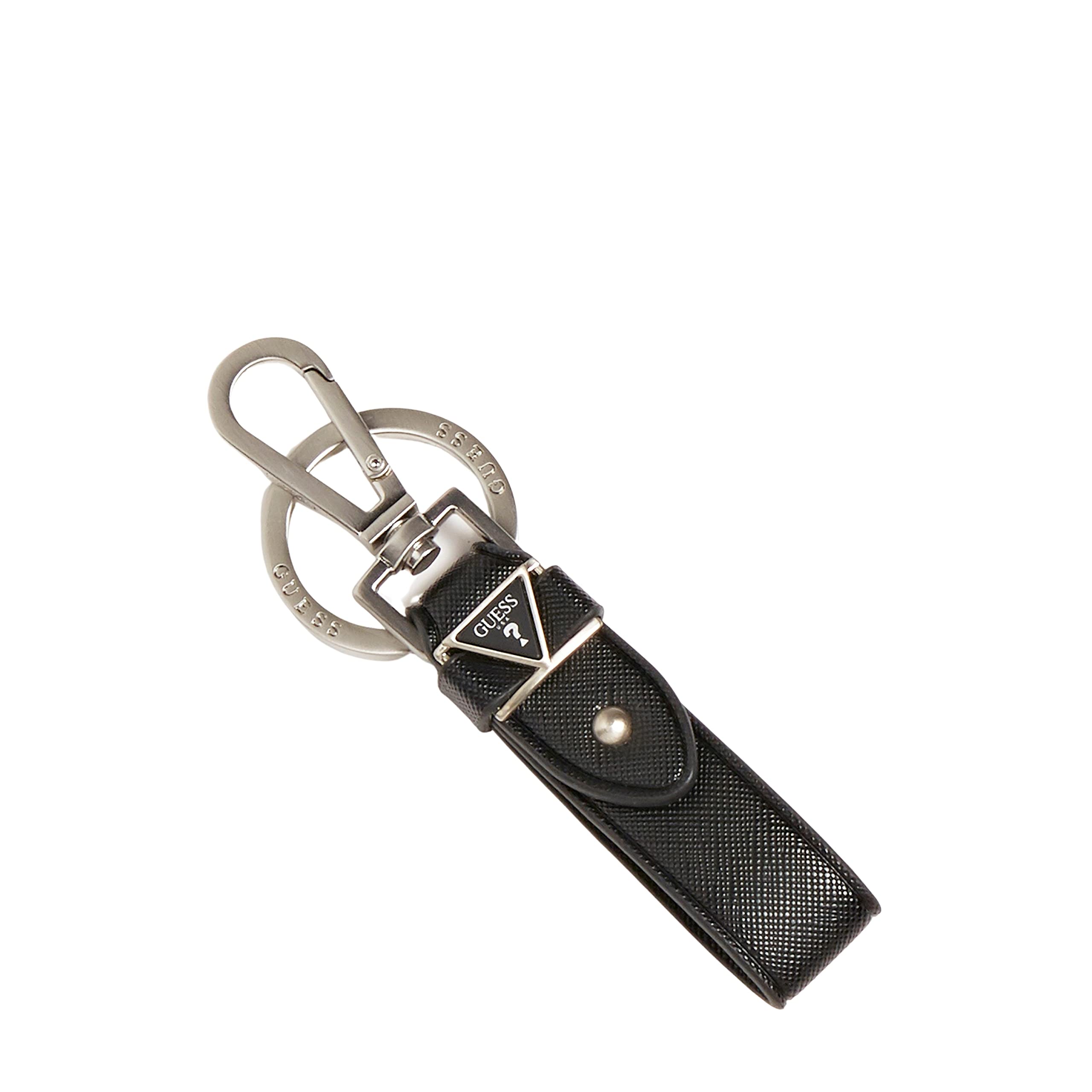 GUESS Flat key ring Certosa Saffiano, Black