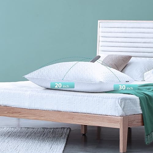 Miniatura 3 de Rainmr Juego de 2 almohadas de espuma viscoelástica tamaño Queen  Almohadas de cama ajustables para personas que duermen boca atrás lateral  con