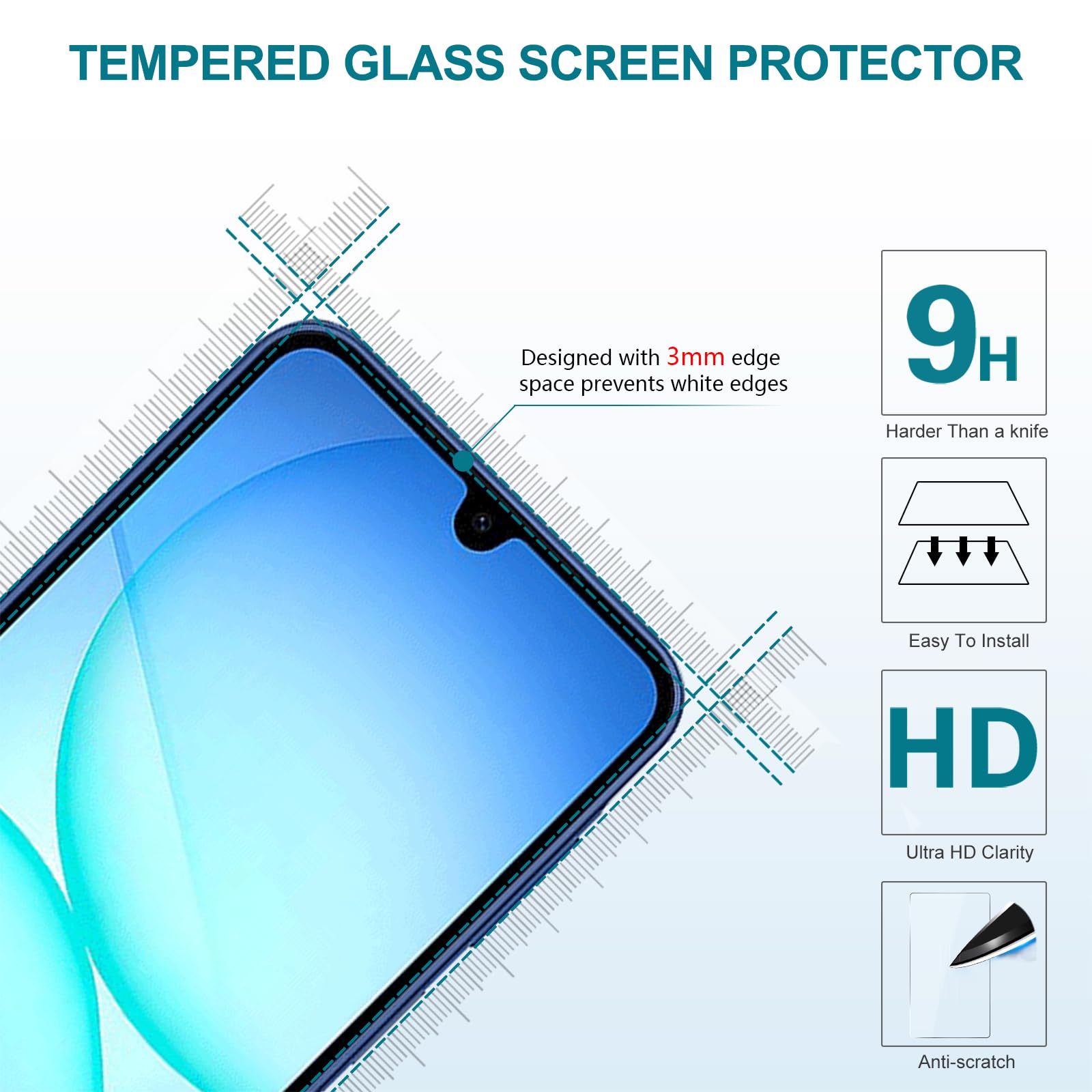 LeYi Etui do Samsung A17 5G/A 17 5G z 2 szkłem hartowanym, ochrona aparatu Etui na aparat Miękki silikonowy TPU zderzak oryginalny smukły odporny na wstrząsy futerał na telefon Samsung Galaxy A17 5G