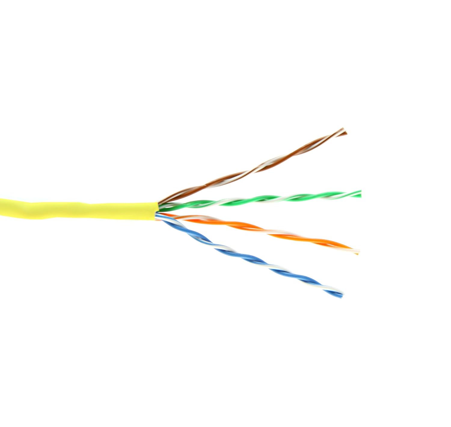Cat6 Plenum 23AWG CMP Rated Jacket Solid Copper Twisted Pairs Network Ethernet Cable Supports 10GBASE-T for VoIP and IP Video - 1000 Ft Yellow