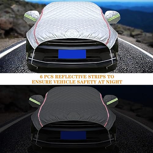 Miniatura 5 de Universal Car Cover Compatible With Kia Cerato, 177.1*68.3*57.8 IN, With Windproof Belt, 6 Reflective Strips, Outdoor Waterproof, Sunproof,