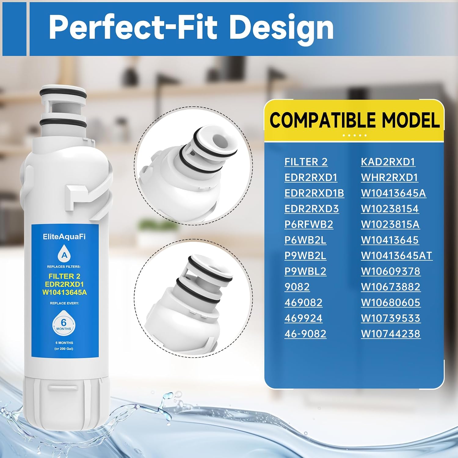 EDR2RXD1 W104136-45A Filter 2 Compatible with W10413645A P9WB2L P9RFWB2L (3 Pack)