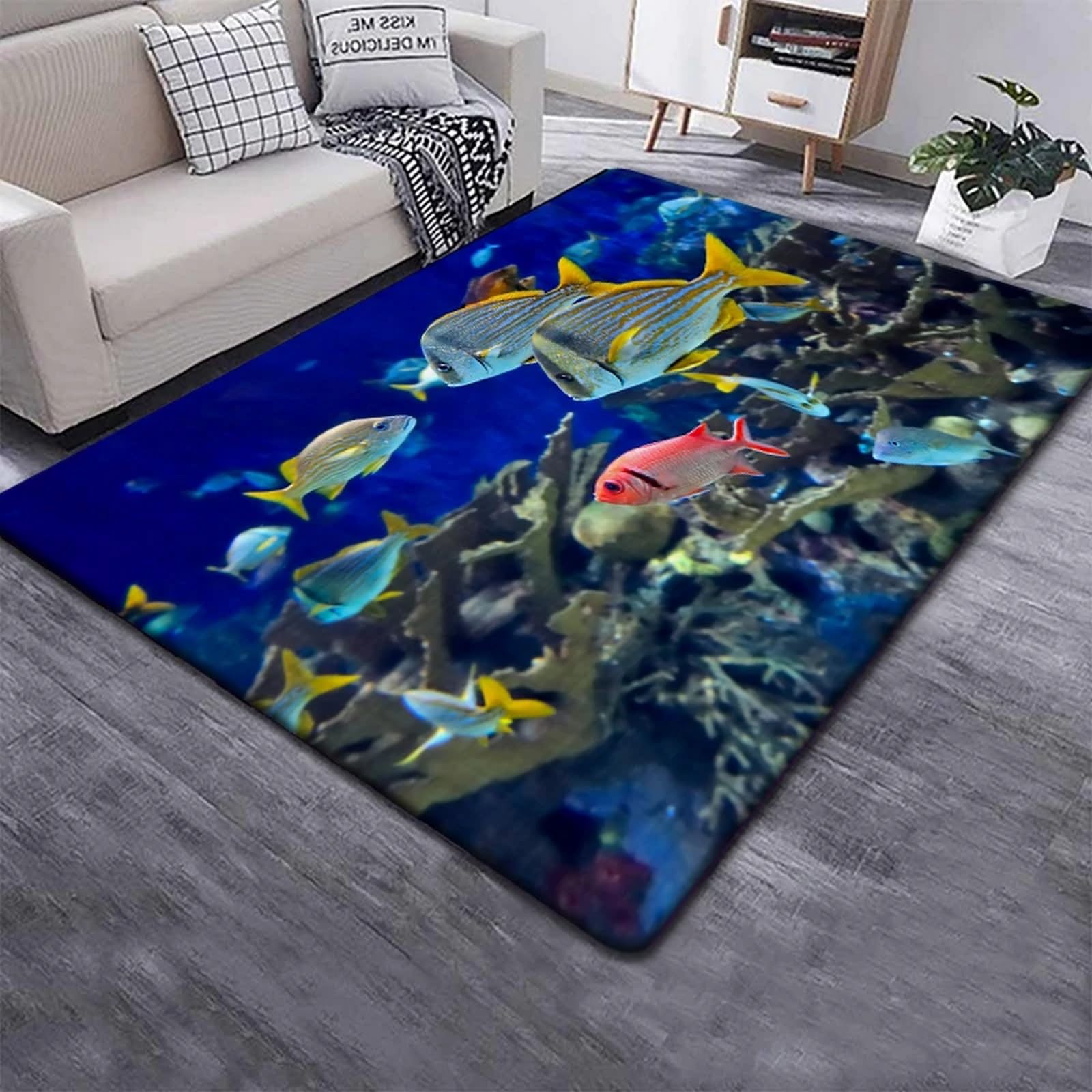 Tapis pour enfants poissons colorés 120x160 pour salle de jeux
