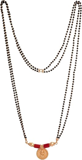 Radha's Creations black beads Mangalsutra karimani 30" with vati