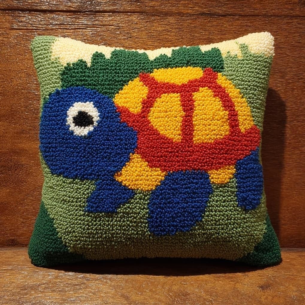 AxiangziK Latch Hook Pillow Kit for Adults,Cute sea Turtle