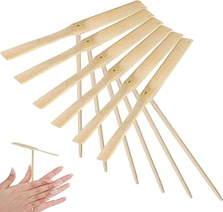 Alipis 10 Pcs Flying Helicopter Toy Wood Dragonfly Hand Rub DIY Propeller for Kids Outdoor Patio Garden Toy