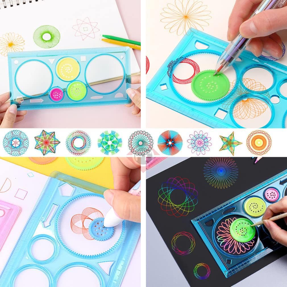 Firstly Creative Mandala Spirograph Geometric Ruler 1 pc and 1 Unicorn Pen Ten in One| Art & Craft Sets School Stationery Return Gift for Children Kids Students - Image 4 thumbnail