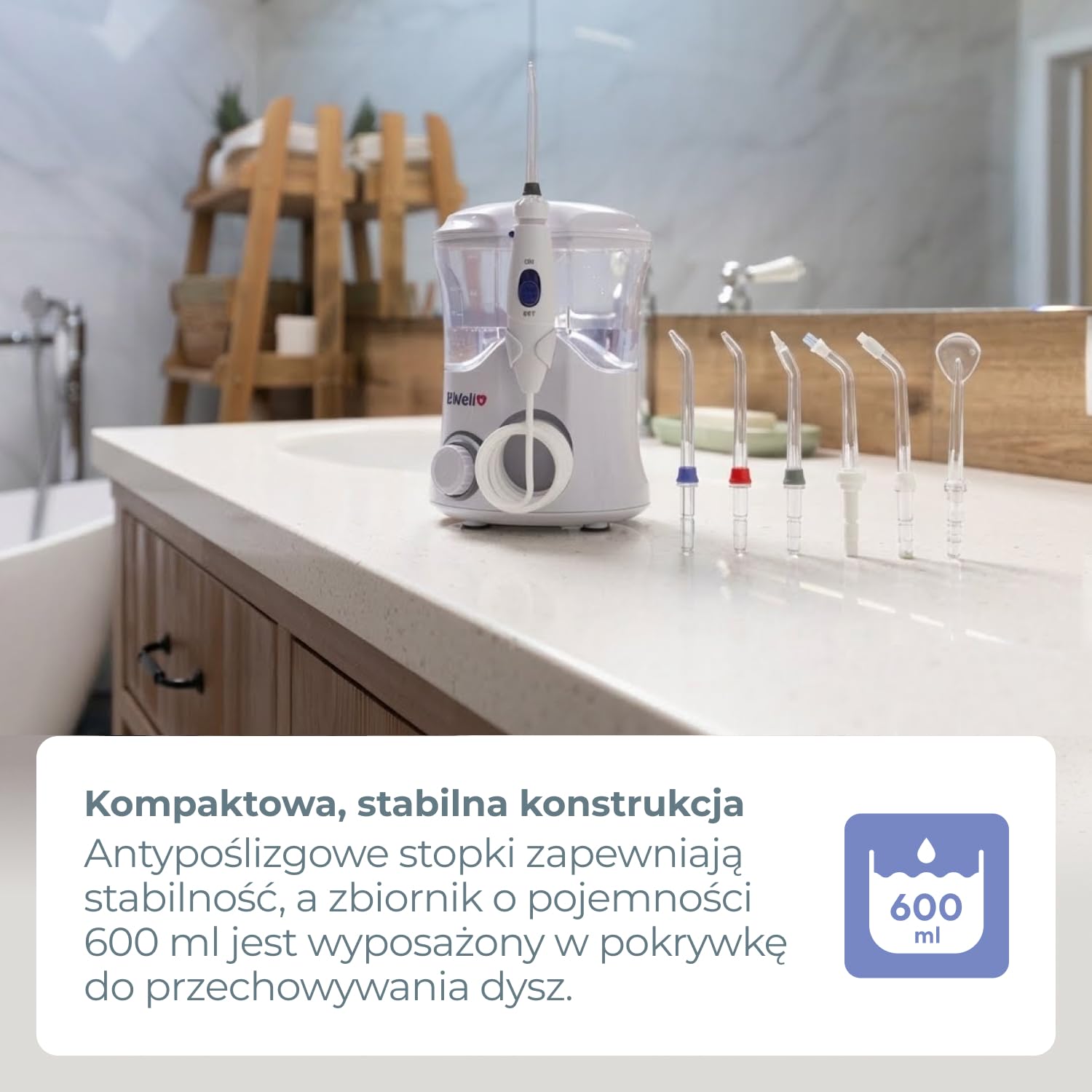 IRYGATOR DO ZĘBÓW STACJONARNY DENTYSTYCZNY B.WELL PRO-922 + 7 końcówek