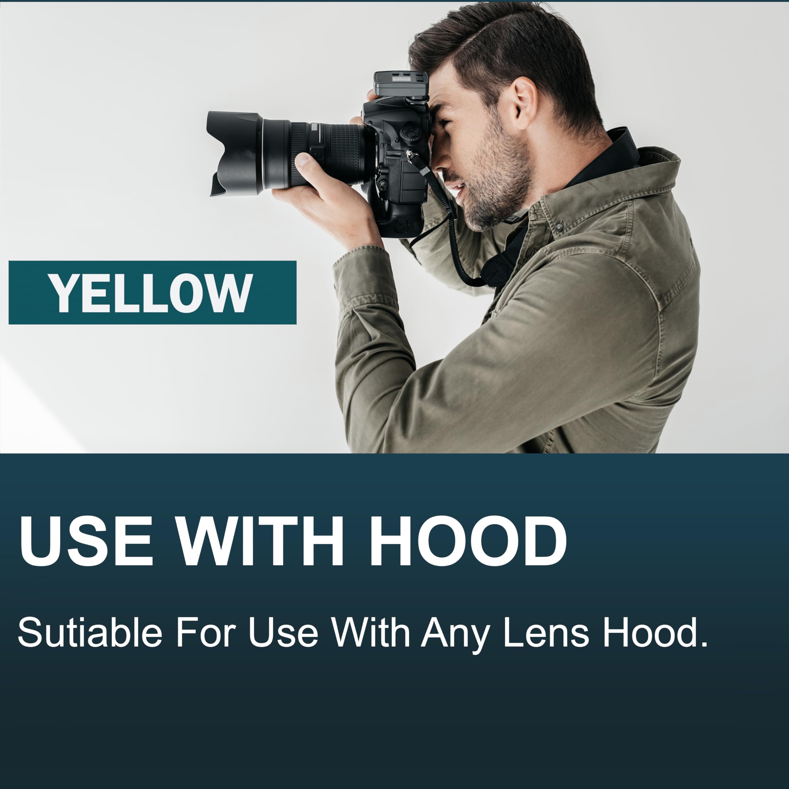 MaD Camera - Filtre de Correction Jaune 58 mm - Réduit l'éblouissement et améliore Le Contraste - Filtre d'objectif d'appareil Photo Premium pour Reflex numériques