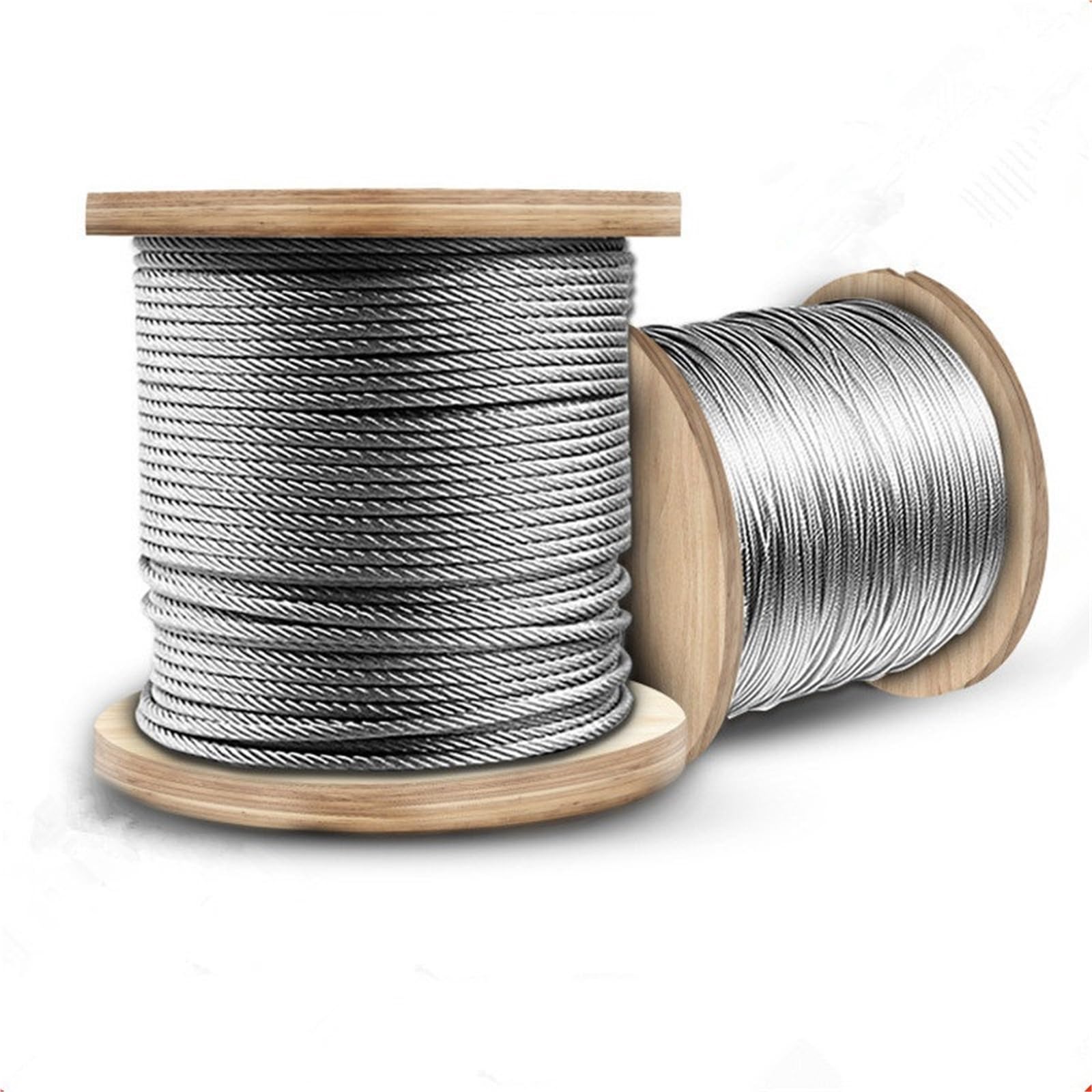 Cavo Acciaio Cavo in acciaio rivestito in PVC, diametro 0,3 mm,5, 1,2, stendibiancheria, inossidabile antiruggine(2 Meter,Diameter 8mm)