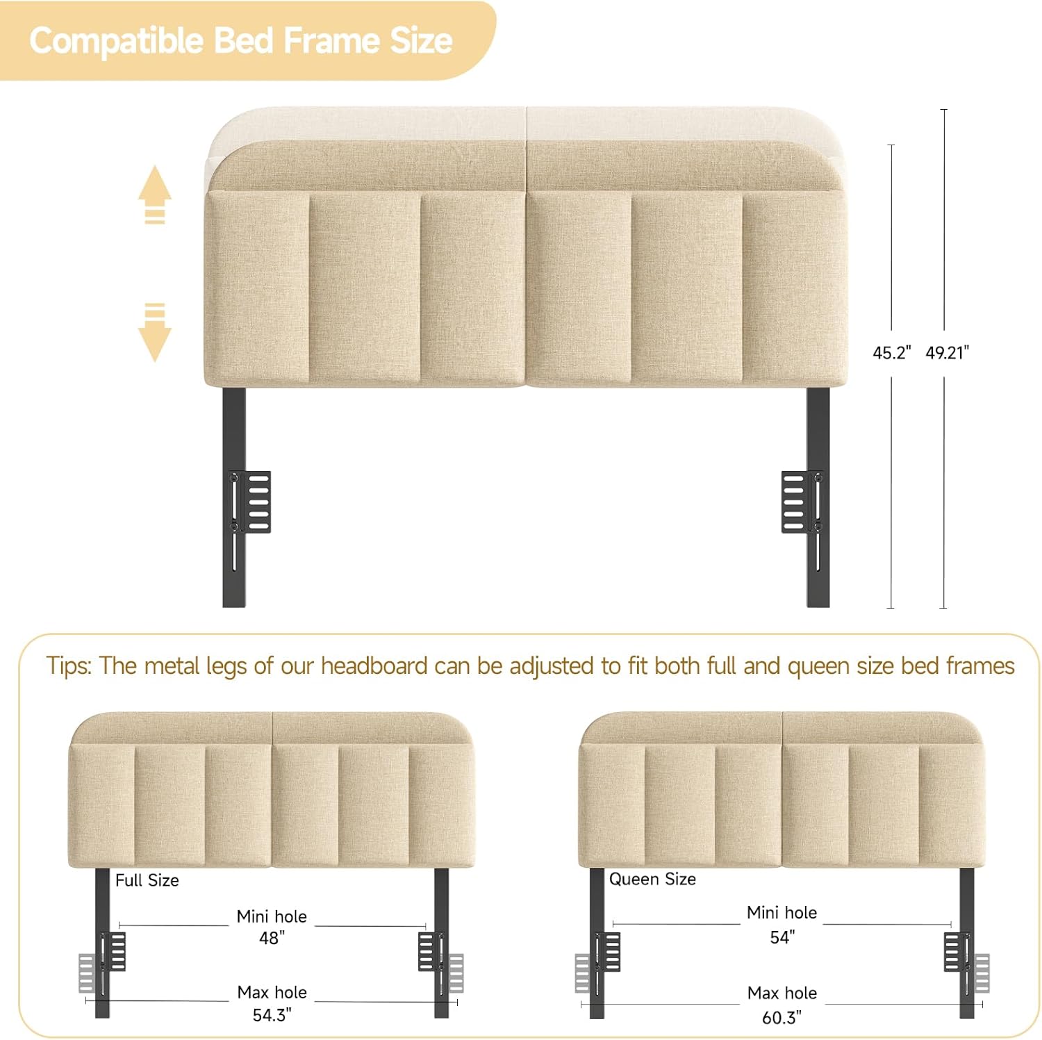 Compatible Bed Frame Size Diagram