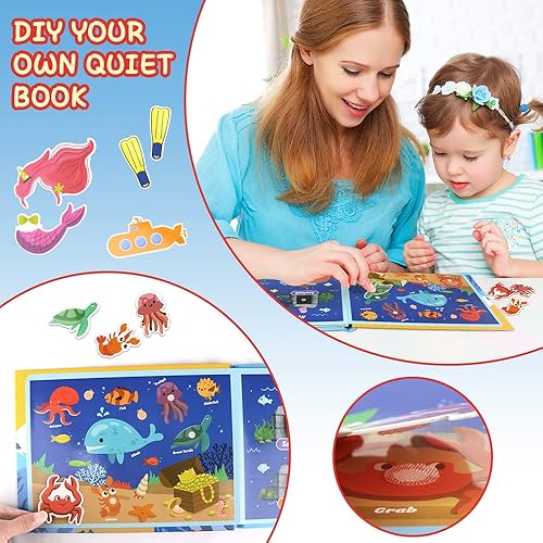 Miniatura 7 de Libro silencioso para niños pequeños, MagicFox 2023, nuevo libro silencioso de fieltro interactivo Montessori para niños pequeños de 3 a 6 años, 10