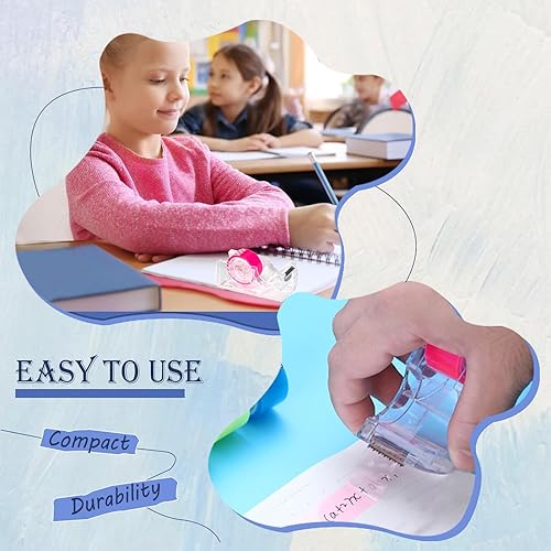 Miniatura 10 de 6 rollos de cinta iluminadora extraíble con dispensador, 0.7 x 288 pulgadas, cinta de color transparente con mini dispensador recargable, tiras de