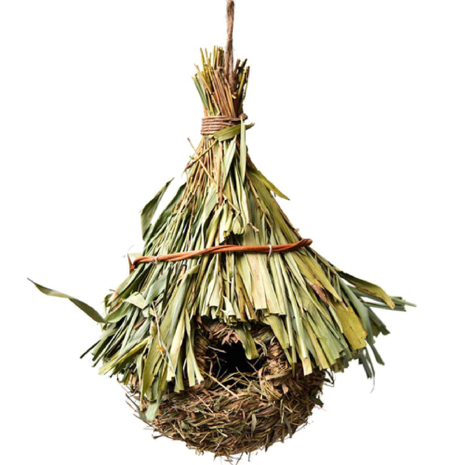 Nid d'oiseau, Nid d'oiseau Cage à Oiseaux en Herbe œufs Maison Extérieure Décorative Tissé Suspendu Perroquet Maisons Chambre for Animaux de Compagnie F(G)