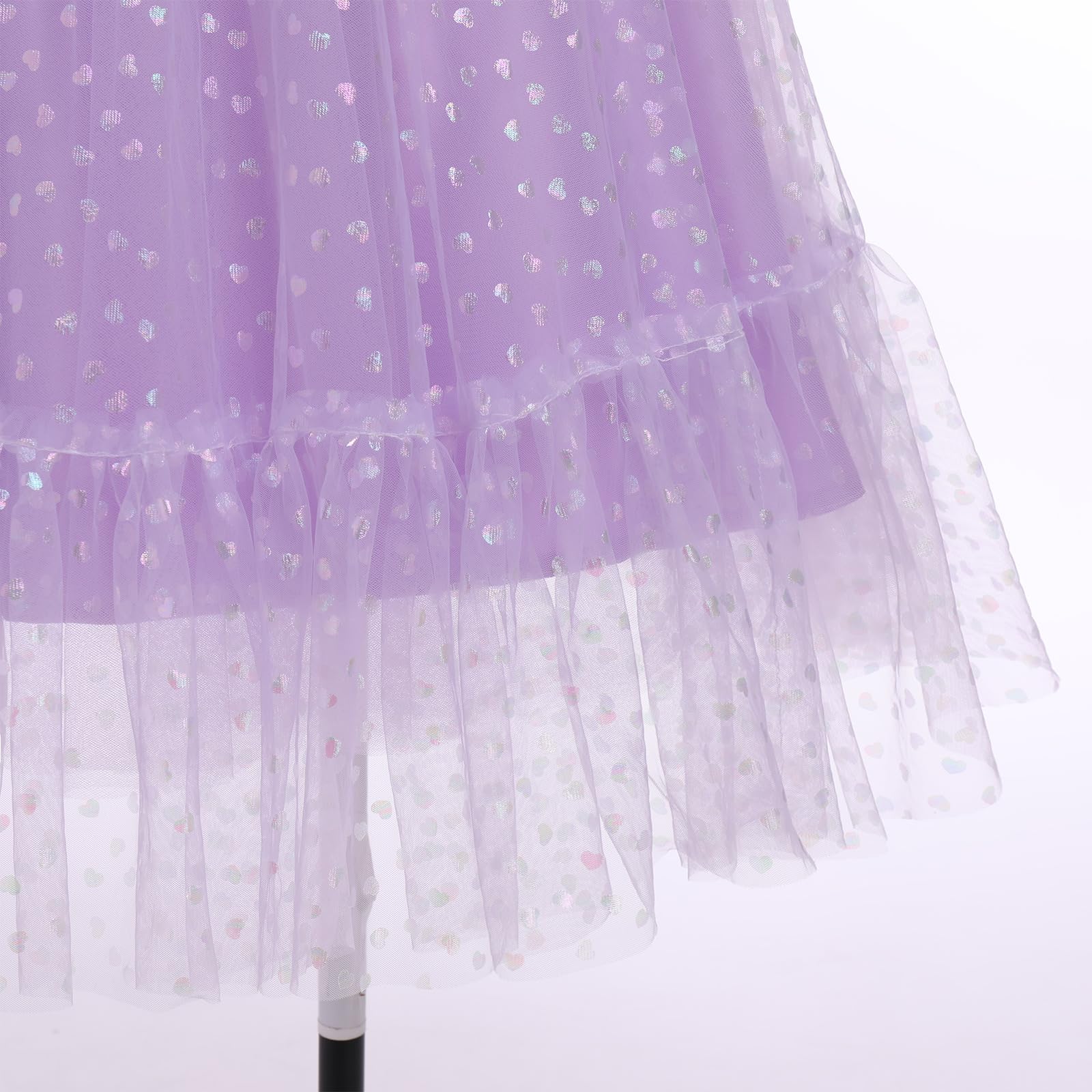 Abito da donna in tulle con cinturino a cravatta abiti da ballo con ricamo floreale a cuore corto abito da festa formale mini abiti da ritorno a casa, Viola, M