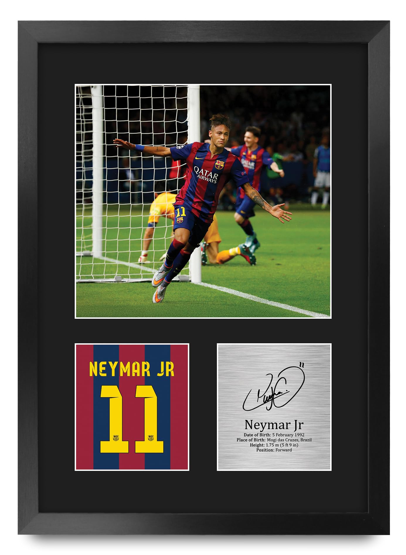 HWC Trading Neymar Jr Barcelona Gifts Printed Signed Autograph Picture for Soccer Fans and Supporters - 16" x 12" Portrait Framed-picture-41