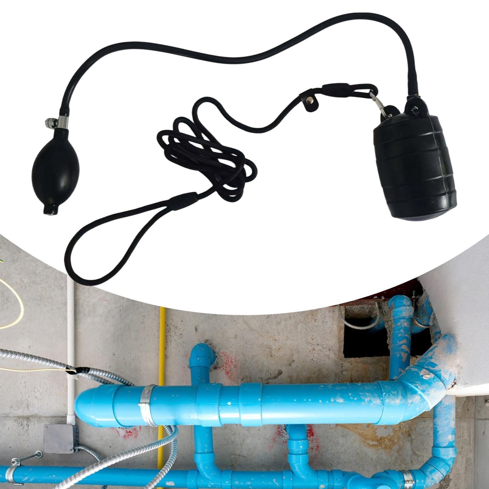 Tappo Gonfiabile per Tubazioni Pallone Gonfiabile per Test Fognario Bloccaggio Tubo Accessorio Manuale Pratico Adatto per Sistemi di Scarico, Dn100 Dn110