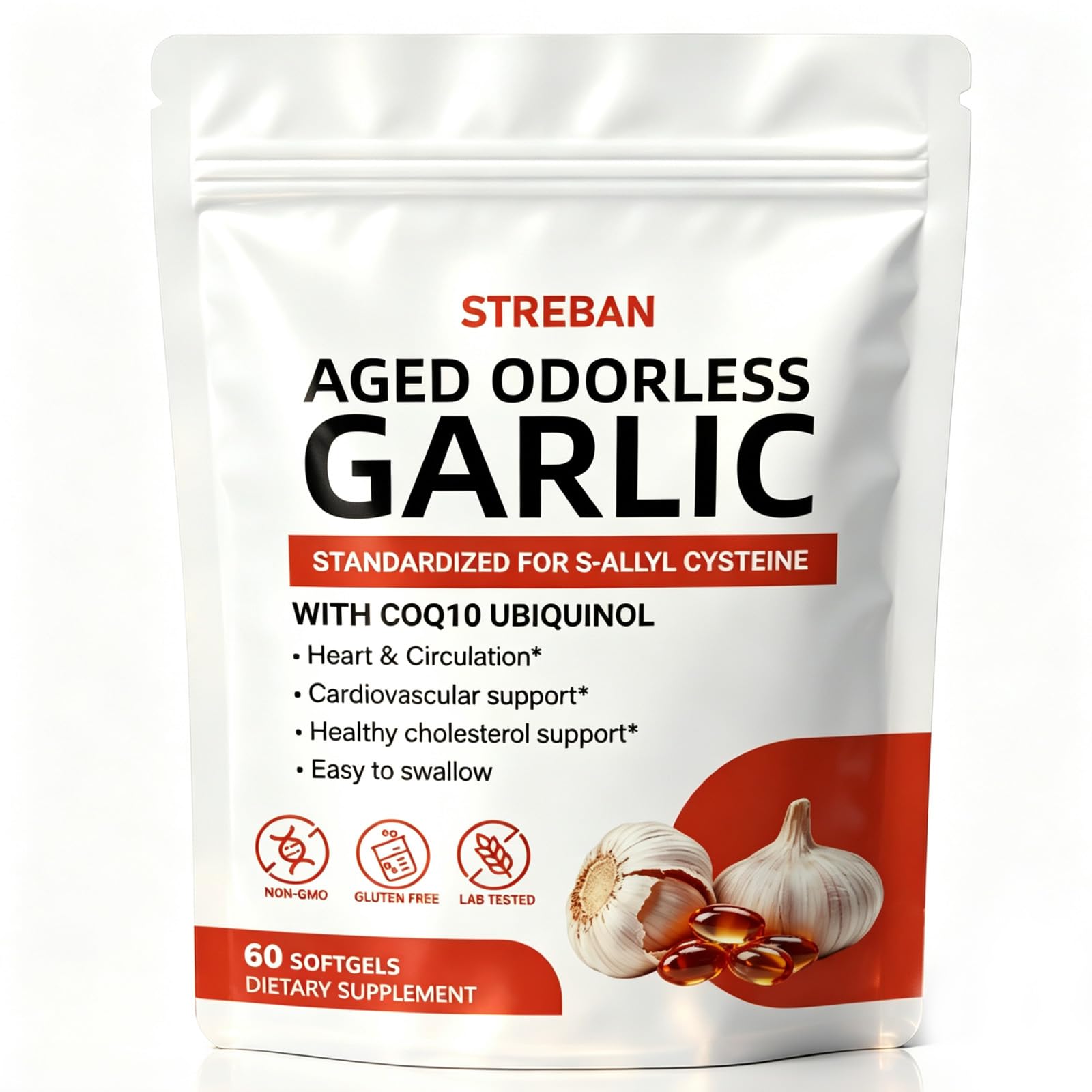 Aged Garlic Extract 600mg Softgels, Odorless Garlic Supplement (1) — Amazon image 9