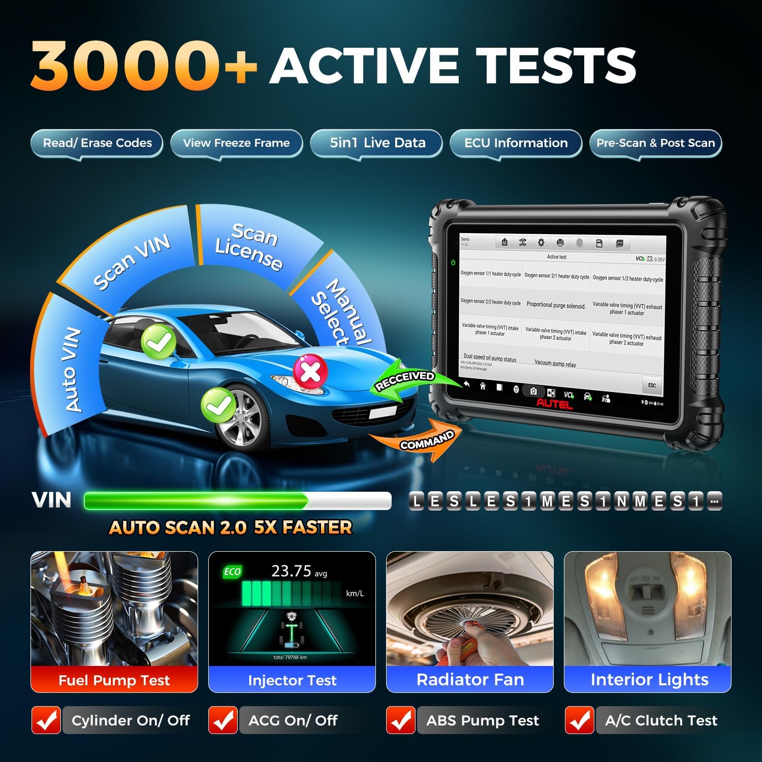 Autel Scanner MaxiSys MS906 PRO, 2026 MS906PRO Same as MS906MAX, 2.0 of MS908S MS906BT, Lite of Elite II PRO, DoIP CAN FD, 36+ Service, 3000+ Active Tests, Auto Scan 2.0, OE Bidirectional Diagnostic