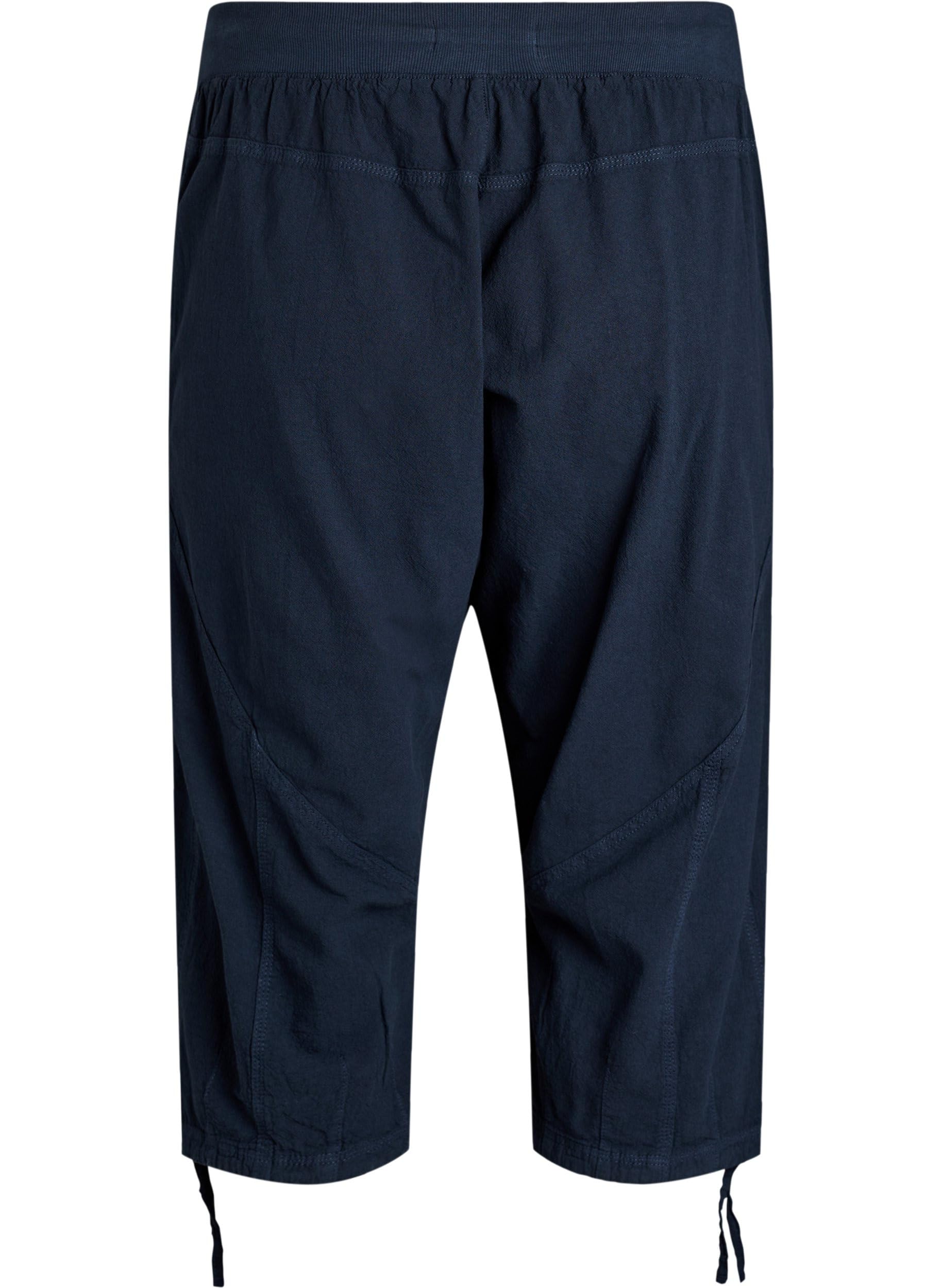 Zizzi Damen Große Größen 3/4 Hosen Baumwolle Taschen Gr