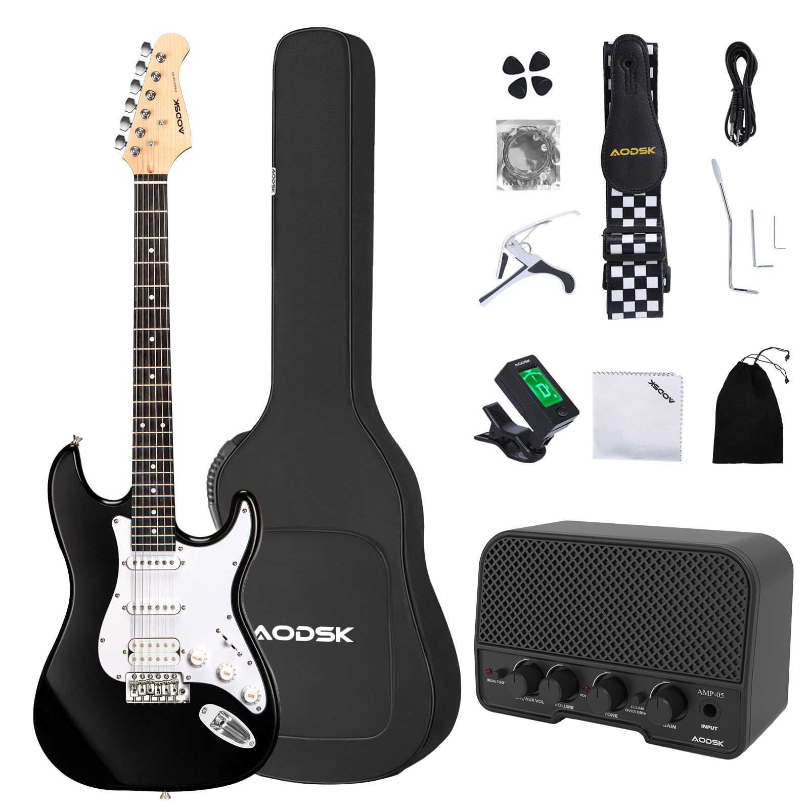 Amazon.com: AODSK Electric Guitar with Amp Beginner Kit 39 Inch