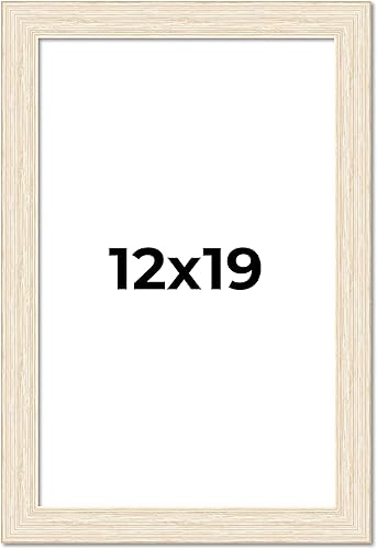 Vista 18 de Marco de fotos blanco de madera real de 19 x 19 pulgadas de ancho de 1.5 pulgadas Profundidad interior de 0.5 pulgadas Marco de fotos envejecido