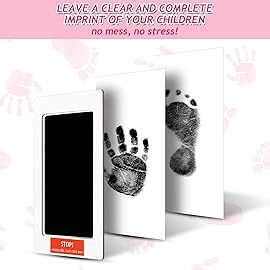 Outus 14 Pcs Paw Print Kit for Dogs No Mess Ink Pad Pet Memorial Newborn Footprint Impression Kit for Pets 4 Inkless Pads with 10 Blank Cards(6 x 4.25 Inch,Black)