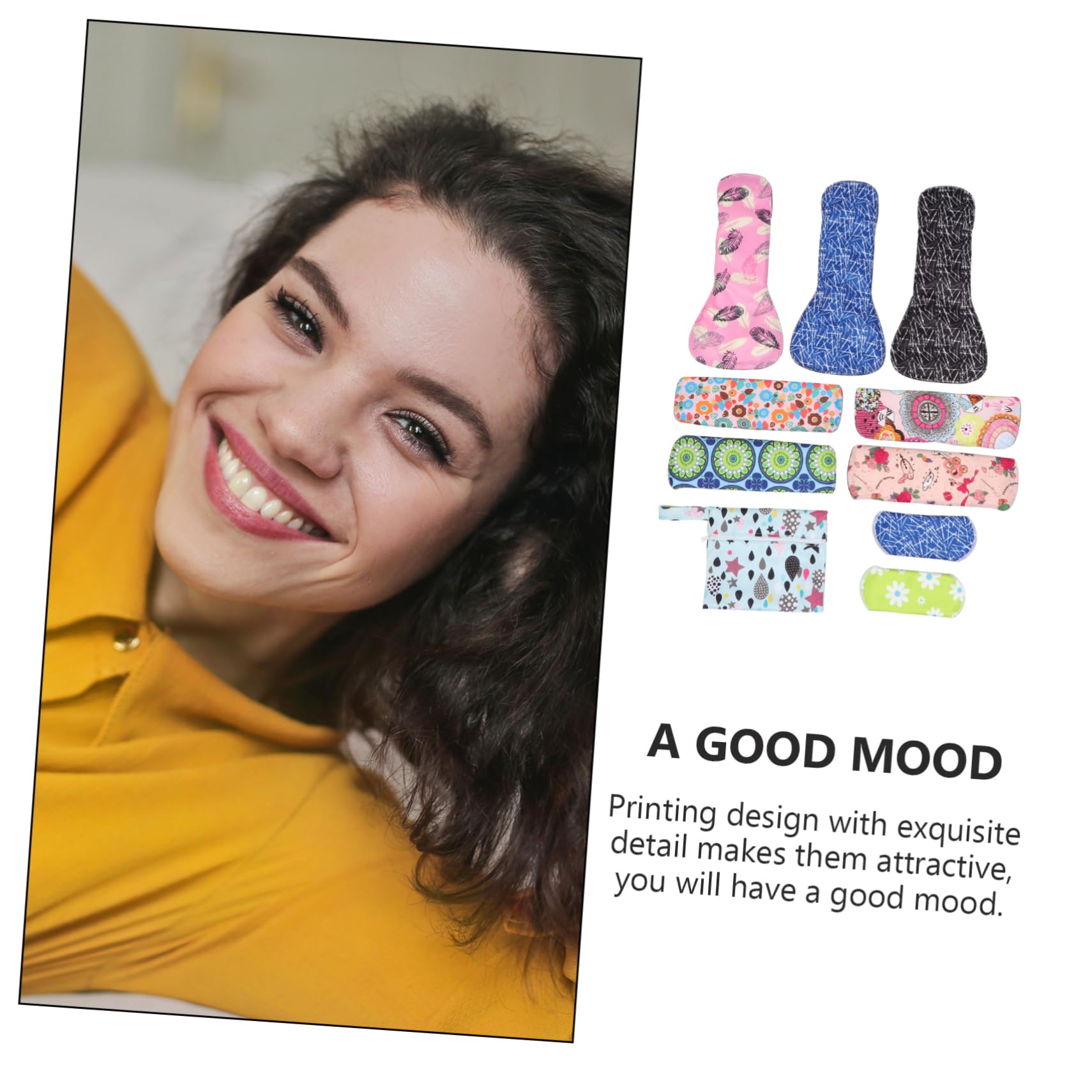 Beaupretty 9piezas Toalla Sanitaria Bambú Toallas Sanitarias Reutilizables Compresas Menstruales Lavables Menstruales Bambú Tapete de Lactancia para Uso Diario