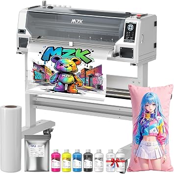 MZK A1 DTF Printer XP600 Dual Head,24 inches Wide,3X Speed Compared to L1800,Built-in Full Automatic Timed Cleaning Printhead Mode+White Ink Circulation,Gift Ink 2 Years A1 dtf Printer+Frame